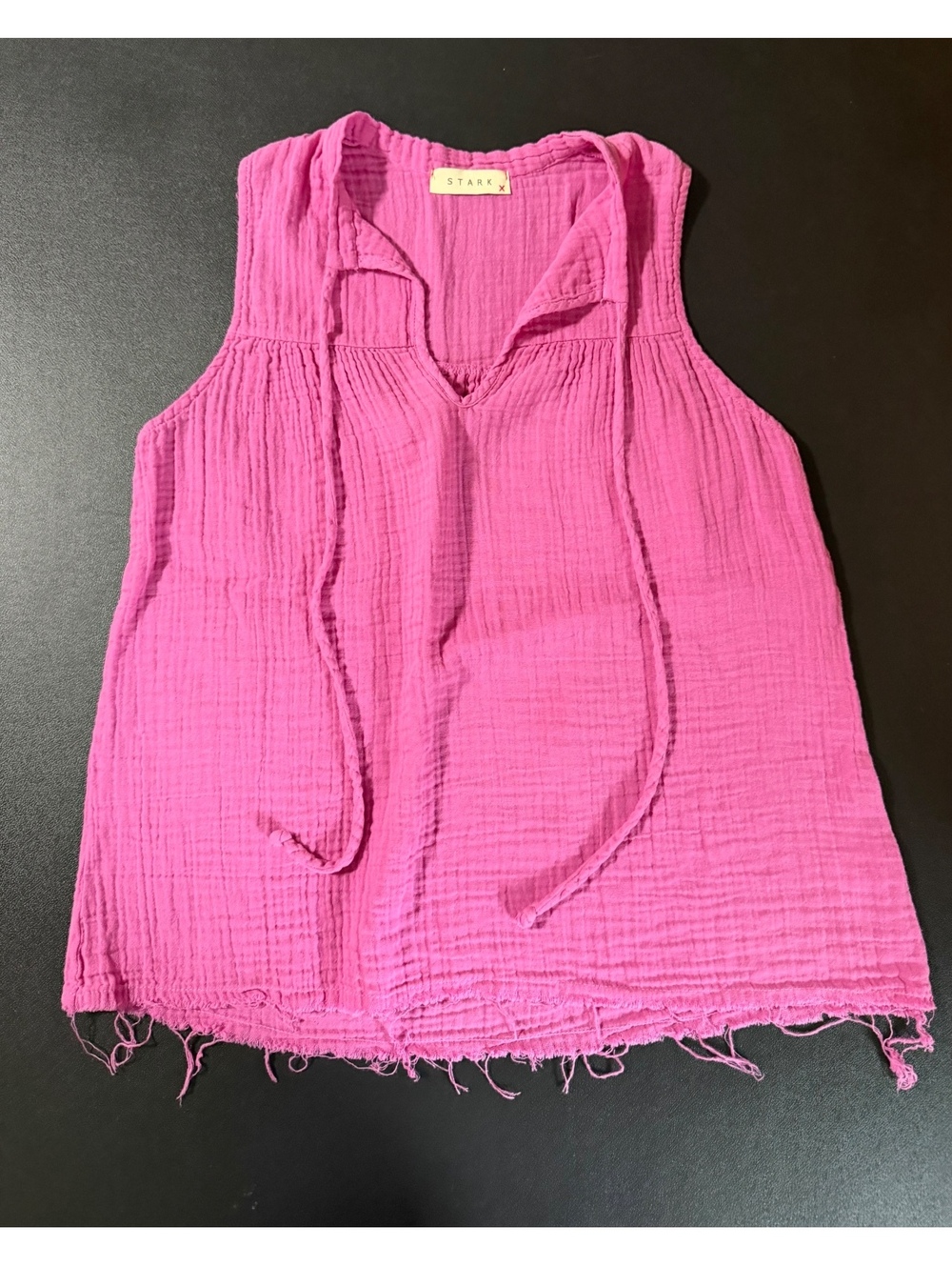 Stark X Women's Sleeveless‎ Pink Tunic Top XS 100% Cotton Boho Style